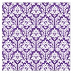 Royal Purple Damask Pattern Large Satin Scarf (Square)