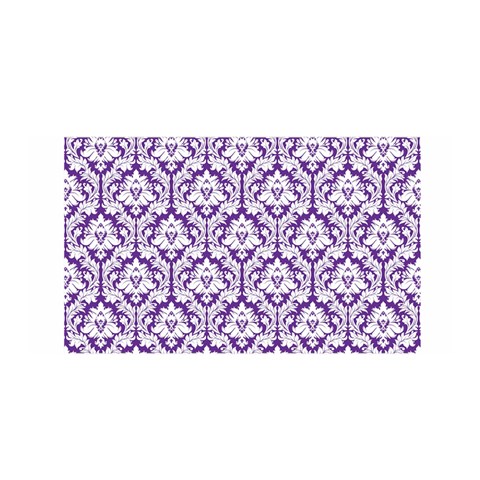 White on Purple Damask Satin Wrap from ArtsNow.com Front