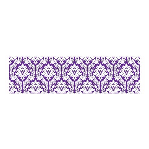 White on Purple Damask Satin Scarf (Oblong) from ArtsNow.com Front