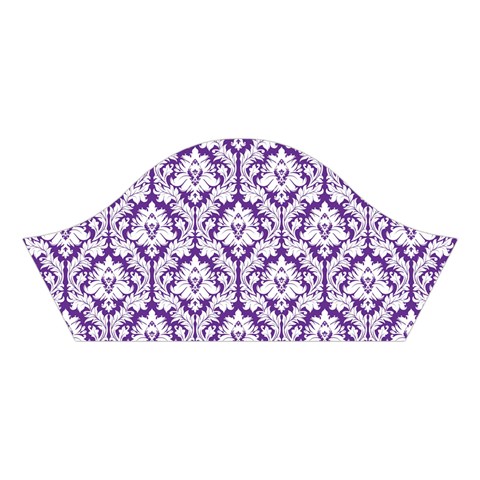 Royal Purple Damask Pattern Cotton Crop Top from ArtsNow.com Left Sleeve