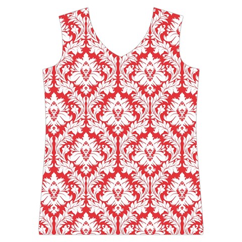 Poppy Red Damask Pattern Women s Basketball Tank Top from ArtsNow.com Front