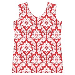 Poppy Red Damask Pattern Women s Basketball Tank Top from ArtsNow.com Front