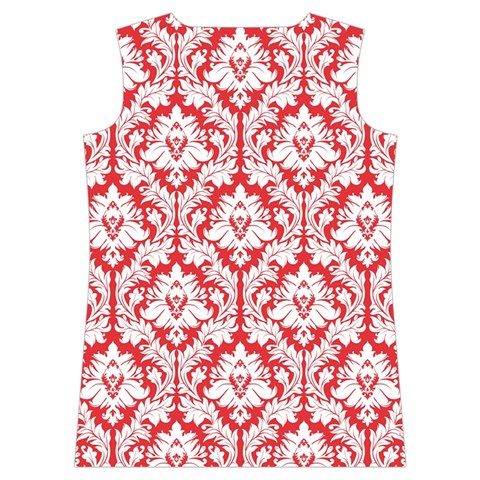 Poppy Red Damask Pattern Women s Basketball Tank Top from ArtsNow.com Back