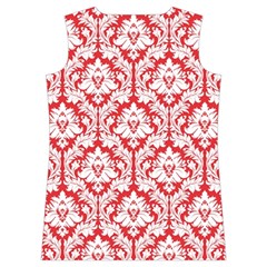 Poppy Red Damask Pattern Women s Basketball Tank Top from ArtsNow.com Back