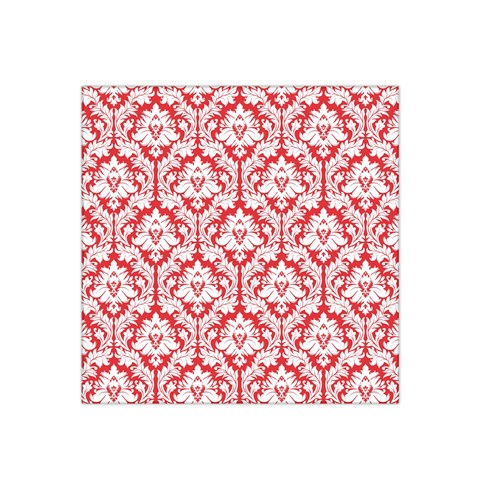 White On Red Damask Satin Bandana Scarf from ArtsNow.com Front