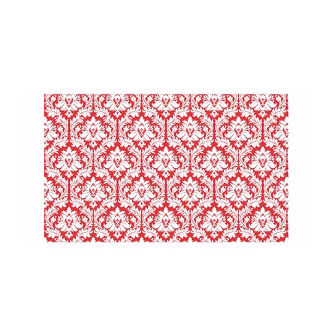 White On Red Damask Satin Wrap from ArtsNow.com Front