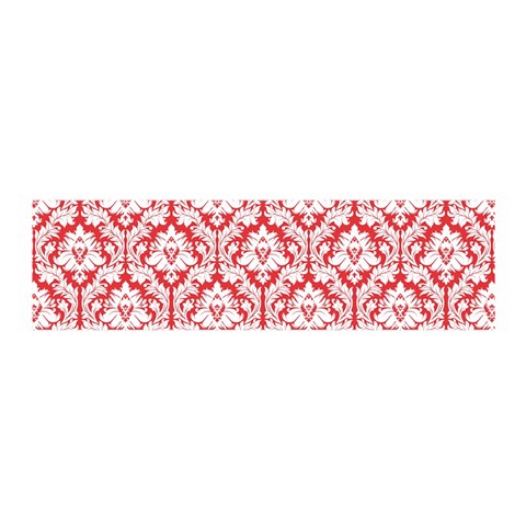 White On Red Damask Satin Scarf (Oblong) from ArtsNow.com Front