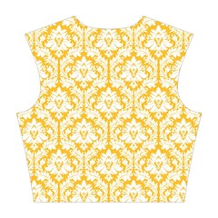 Sunny Yellow Damask Pattern Cotton Crop Top from ArtsNow.com Back