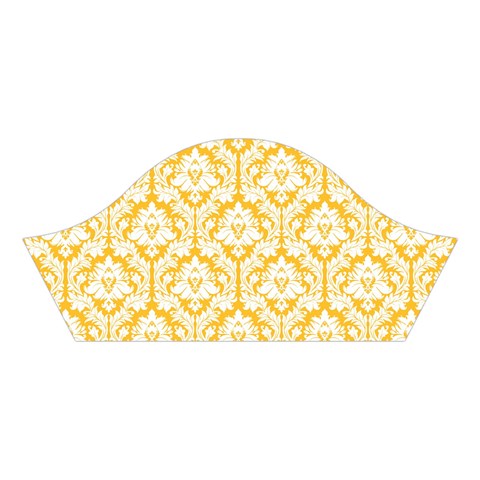 Sunny Yellow Damask Pattern Cotton Crop Top from ArtsNow.com Left Sleeve