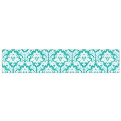 White On Turquoise Damask Flano Scarf (Small) from ArtsNow.com Front