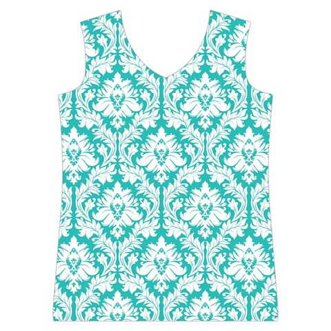 Turquoise Damask Pattern Women s Basketball Tank Top from ArtsNow.com Front