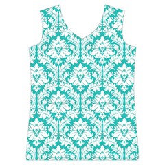 Turquoise Damask Pattern Women s Basketball Tank Top from ArtsNow.com Front