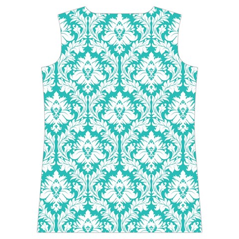 Turquoise Damask Pattern Women s Basketball Tank Top from ArtsNow.com Back