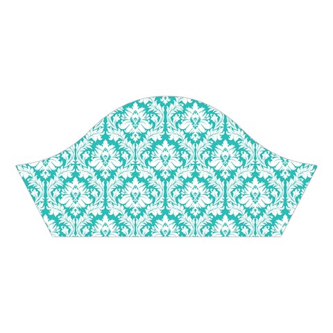 Turquoise Damask Pattern Cotton Crop Top from ArtsNow.com Left Sleeve