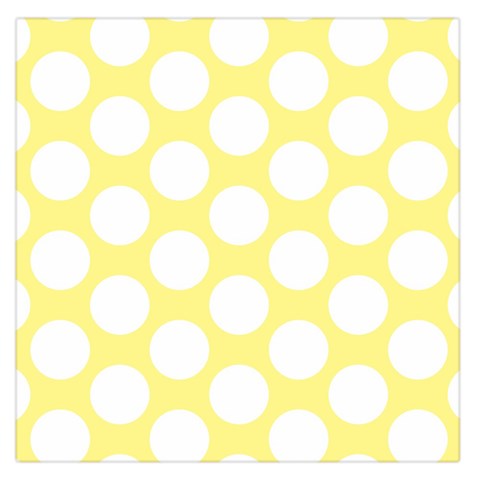 Yellow Polkadot Large Satin Scarf (Square) from ArtsNow.com Front