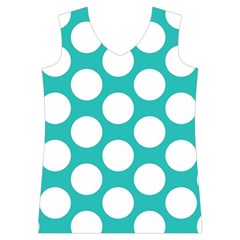 Turquoise Polkadot Pattern Women s Basketball Tank Top from ArtsNow.com Front