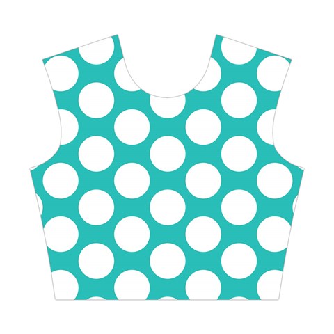 Turquoise Polkadot Pattern Cotton Crop Top from ArtsNow.com Front