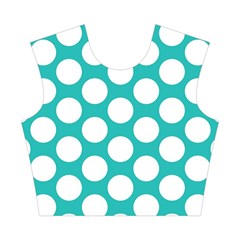 Turquoise Polkadot Pattern Cotton Crop Top from ArtsNow.com Front