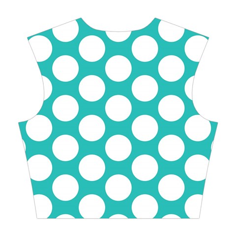 Turquoise Polkadot Pattern Cotton Crop Top from ArtsNow.com Back