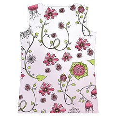 Pink whimsical flowers on pink Women s Basketball Tank Top from ArtsNow.com Back