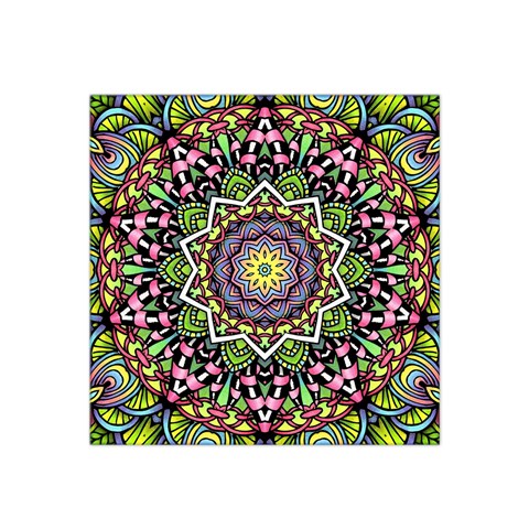 Psychedelic Leaves Mandala Satin Bandana Scarf from ArtsNow.com Front