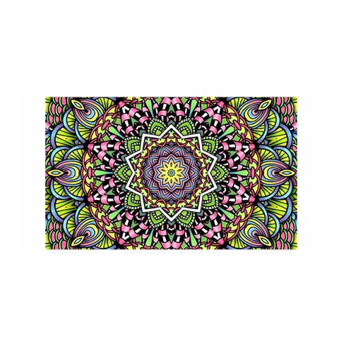 Psychedelic Leaves Mandala Satin Wrap from ArtsNow.com Front