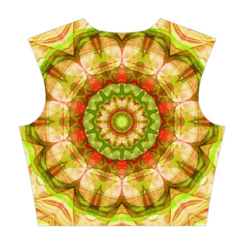 Red Green Apples Mandala Cotton Crop Top from ArtsNow.com Back