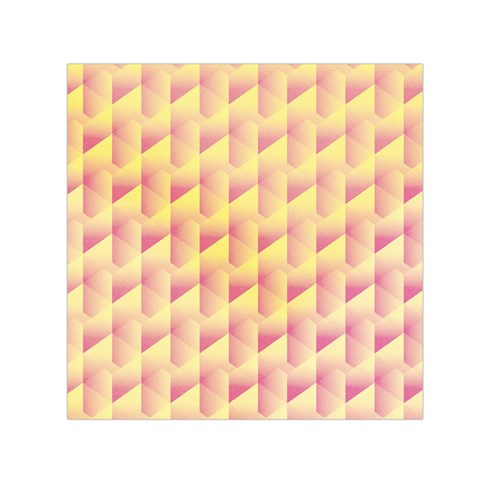 Geometric Pink & Yellow  Small Satin Scarf (Square) from ArtsNow.com Front