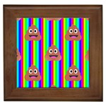 rainbow poo Emoji  Framed Tile