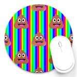 rainbow poo Emoji  Round Mousepad