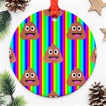 rainbow poo Emoji  Ornament (Round)