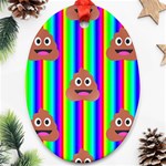 rainbow poo Emoji  Ornament (Oval)