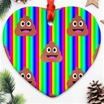 rainbow poo Emoji  Ornament (Heart)