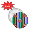 rainbow poo Emoji  1.75  Button (10 pack) 