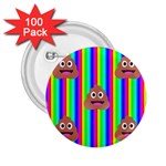 rainbow poo Emoji  2.25  Button (100 pack)