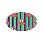 rainbow poo Emoji  Sticker Oval (100 pack)