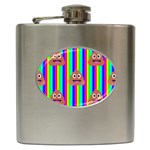 rainbow poo Emoji  Hip Flask (6 oz)