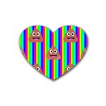 rainbow poo Emoji  Heart Coaster (4 pack)