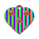 rainbow poo Emoji  Dog Tag Heart (Two Sides)