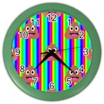 rainbow poo Emoji  Color Wall Clock