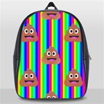 rainbow poo Emoji  School Bag (Large)