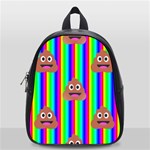 rainbow poo Emoji  School Bag (Small)