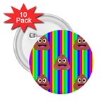 rainbow poo Emoji  2.25  Button (10 pack)