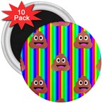 rainbow poo Emoji  3  Magnet (10 pack)