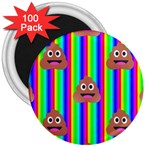 rainbow poo Emoji  3  Magnet (100 pack)