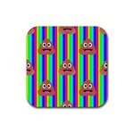 rainbow poo Emoji  Rubber Coaster (Square)