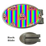 rainbow poo Emoji  Money Clip (Oval)