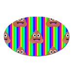 rainbow poo Emoji  Magnet (Oval)