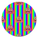 rainbow poo Emoji  Magnet 5  (Round)