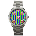 rainbow poo Emoji  Sport Metal Watch